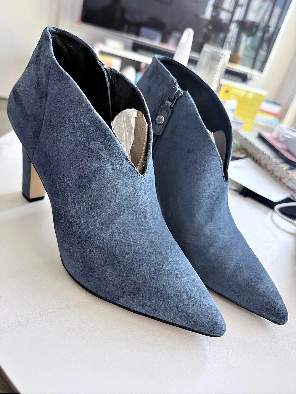Cole Haan Grand.OS Series Indigo Blue Heeled Ankle Boots